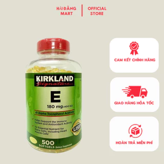 Viên Uống Bổ Sung Vitamin E  Mỹ Kirkland 400IU 500, Viên Uống Hỗ Trợ Làm Đẹp, Chống Lão Hóa, Đẹp Da