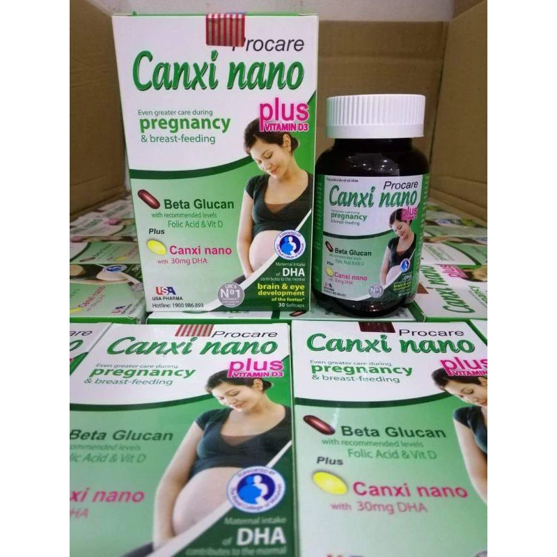 Canxi Nano - Plus Vitamin D3 giúp bổ sung canxi cho phụ nữ chuẩn bị mang thai, có thai và cho con bú - Hộp 30 viên