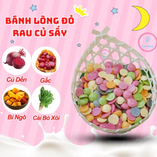 Bánh lòng đỏ trứng gà vị rau củ xấy khô,Snack ăn vặt ăn dặm tan ngay trong mệng, bổ xung chất xơ em bé từ 6 tháng tuổi