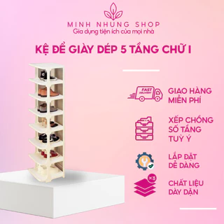 Kệ Để Giày Dép 5 Tầng Chữ I, Giá Đựng Giày Dép Đa Năng Bằng Nhựa Hàng Cao Cấp