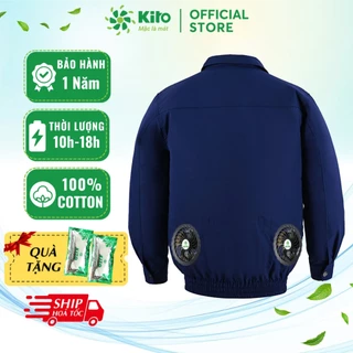 Áo Điều Hòa KITO Chính Hãng Pin 26.000mAh, Quạt 13V, Áo COTTON 2 Lớp,Tặng 2 Túi Đá (2 ÁO + QUẠT)