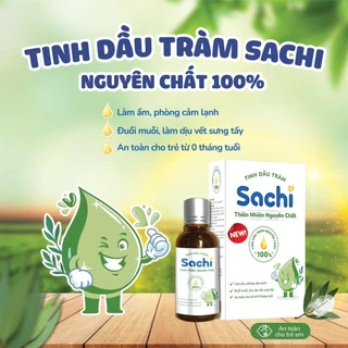 Tinh dầu tràm nguyên chất Sachi - 30ml, xua muỗi, làm ấm cơ thể