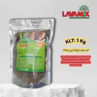 Phân Gà Hữu Cơ Nhập Khẩu Nhật | túi 1kg - Bổ sung dinh dưỡng, vi sinh, tốt cho mọi giai đoạn cây | Đất trồng cây Lavamix