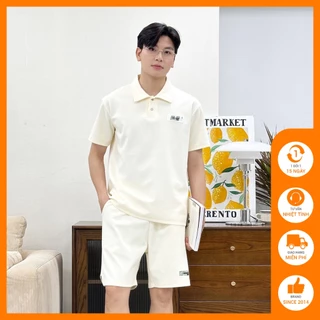 Set bộ nỉ nam form rộng Độc menswear vải cotton thun, đồ bộ mùa hè polo gấu quần cắt vát - BN40