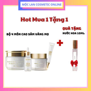 combo 4 món MQ Skin Sâm Vàng Kem face 20g, Cao nám 20g, Serum 10ml, Chống nắng 10g + tặng nước hoa