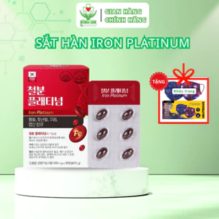 Viên uống bổ sung Sắt và Acid Folic Iron Platinum Hàn Quốc dành cho bà bầu, người thiếu máu - hộp 30 viên - NT Bình An