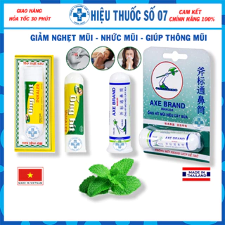 Ống hít mũi Thái Lan  AXE BRAND, INHALER giảm nhanh nghẹt mũi, sổ mũi làm thông mũi và dễ thở