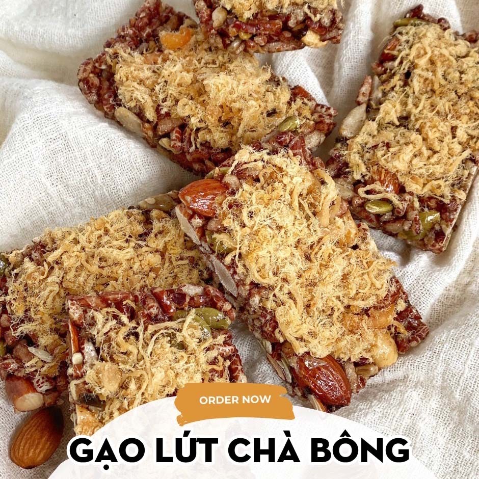 Thanh gạo lứt chà bông rong biển, thanh cơm gạo lứt ngũ cốc mix hạt granola ăn kiêng giảm cân, Thanh Cơm Lứt Ngũ Cốc-TGL