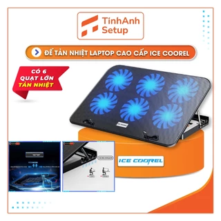 Đế Tản Nhiệt Laptop ICE COOREL Cao Cấp 4,6 Quạt Mạnh, Làm Mát Sâu, Chống Ồn, Dành Cho Mọi Dòng Laptop từ TinhAnh Setup