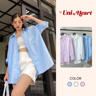 Áo sơ mi oversize Mia Shirt SMI011 thiết kế đuôi tôm, chất liệu mềm mịn - Uni by heart