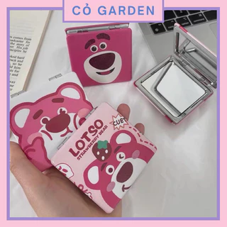 Gương Trang Điểm Mini Gập 2 Mặt Tiện Lợi Gấu Dâu Lotso Dễ Thương