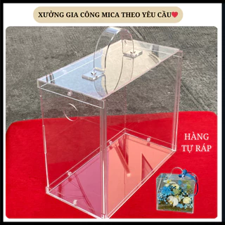 Phụ kiện cắm hoa tươi- Hộp vali mica đựng hoa tươi, sen đá, hoa lan...