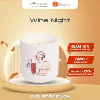 Nến thơm thủ công Wine Night The Muse cao cấp - Mã MUSE012 - 100g/200g/Set quà