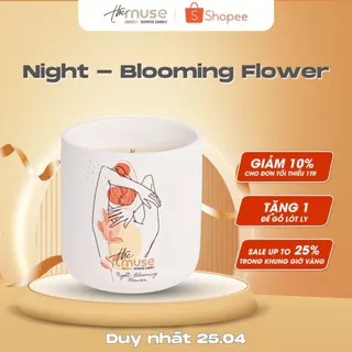 Nến thơm thủ công Night- Blooming Flower The Muse cao cấp - Mã MUSE002 - Thơm dịu nhẹ - 100g/200g/Set quà