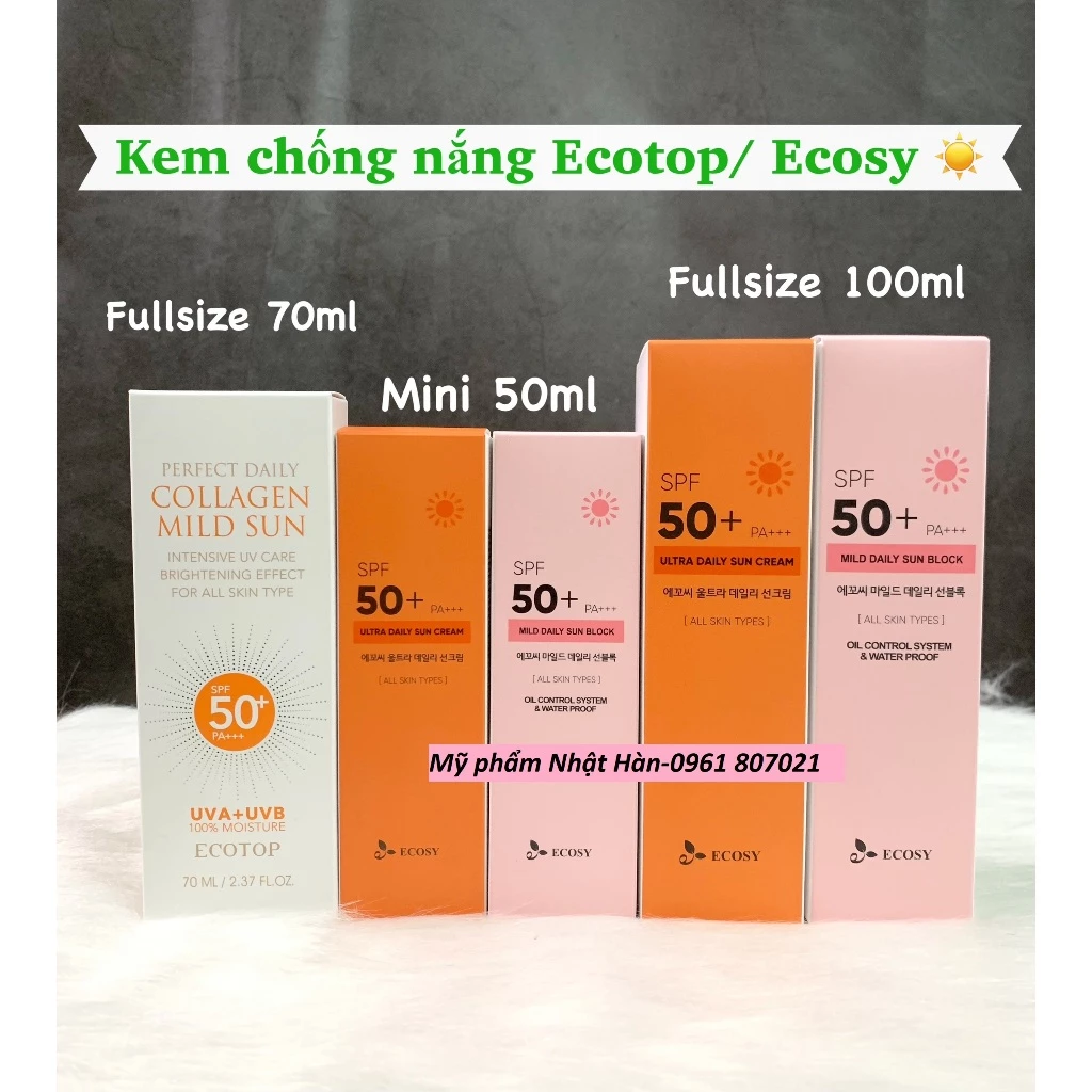 Kem Chống Nắng Ecosy /Ecotop 50ml - 100ml