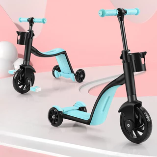 Xe Trượt Scooter Cho Bé 1- 10 Tuổi Nâng Hạ Chiều Cao Tay Lái Xe Biến Hình Chòi Chân Xe Đạp Scooter Phát Triển Vận Động