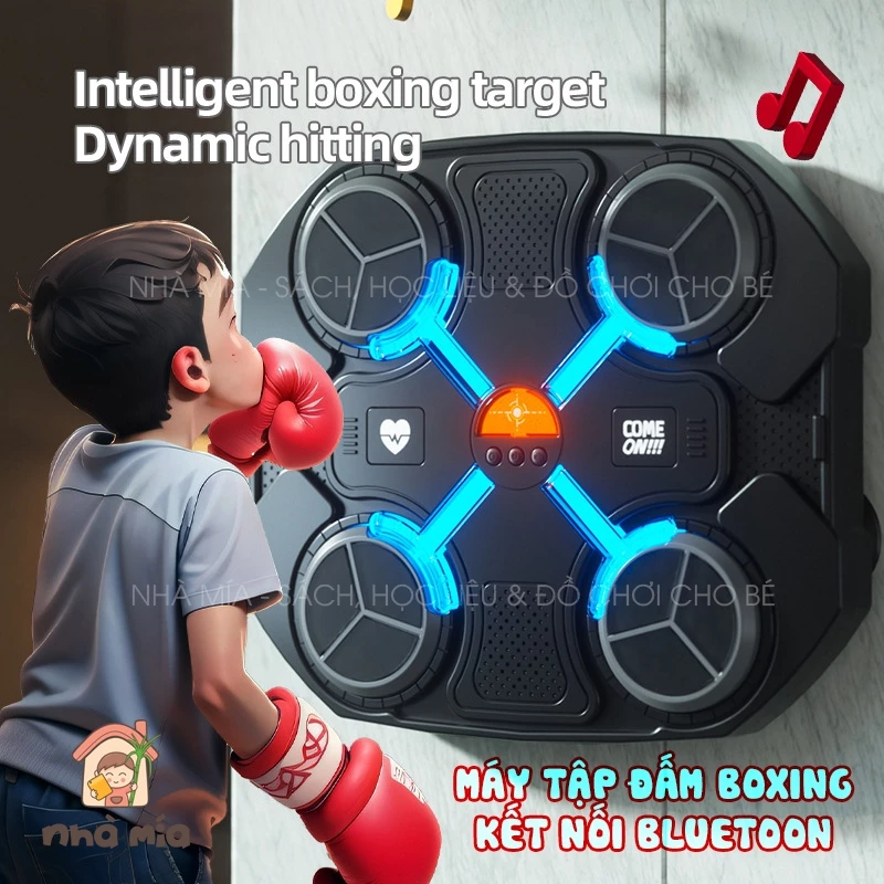[Bản PRO tặng gang tay]Máy tập đấm bốc theo nhạc Music Boxing kết nối Bluetooth, Boxing theo nhạc, kích thích vận động