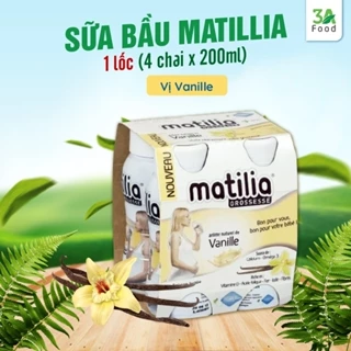 Sữa bầu Matilia Pháp - chăm sóc sức khỏe mẹ và bé  ( Lốc 4 hộp x 200ml) -  Vị Vanile