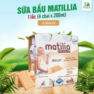 Sữa bầu Matilia Pháp - chăm sóc sức khỏe mẹ và bé ( Box 4 hộp x 200ml) - Vị Bích Quy