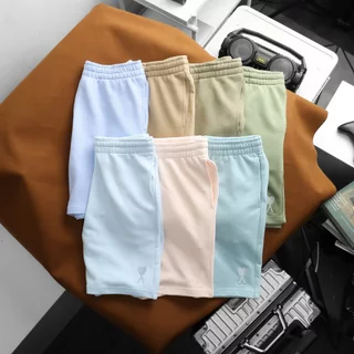 Quần short nam lưng thun da cá cotton 3bros màu pastel Hàn Quốc , form bigsize 100kg , dài ngang gối  - short ami pastel