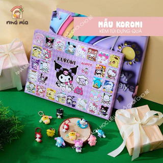 Hidden box 40 món đồ chơi Kurumi bí mật tặng kèm móc khoá, Blind box móc khoá đếm ngược gấu dâu, kuromi có bán thêm túi