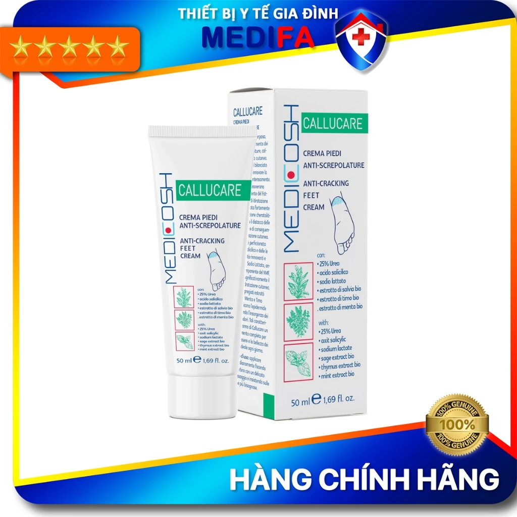 Kem Hỗ Trợ Giảm Nứt Gót, Dưỡng Ẩm Và Ngừa Chai Sạn, Hỗ Trợ Medicosh Callucare 50ml