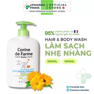 Gel tắm gội cho bé Corine De Farme Hair & Body Wash Gel Corps & Cheveux