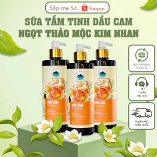 Sữa tắm tinh dầu cam ngọt Thảo Mộc Kim Nhan giúp làm sạch da, dưỡng ẩm tự nhiên, giúp da mịn màng sáng khỏe (Chai 500ml)