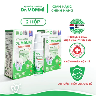 Combo 2 hộp Xịt chống sâu răng Dr. Mommi, bảo vệ men răng, chống sâu răng, hôi miệng, sạch mảng bám, cho bé từ 1 tuổi