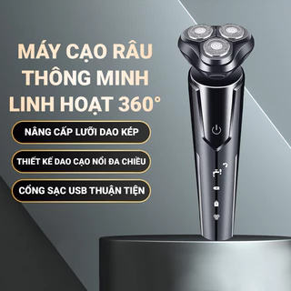 Máy Cạo Râu PLALZDS Cao Cấp Chống Nước Chuẩn IPX7 Đa Năng, 3 Lưỡi Dao 3D, Lưới Kép Siêu Mỏng, Chống Nước Hỗ Trợ Cạo Khô