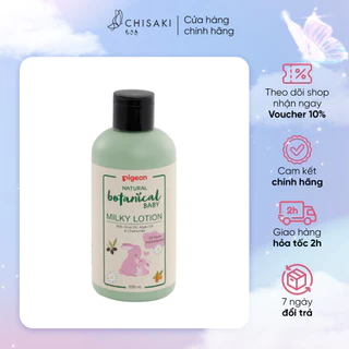 Sữa Dưỡng Da Cho Bé Dùng Ban Đêm Pigeon Natural Botanical Baby Milky Lotion 200Ml