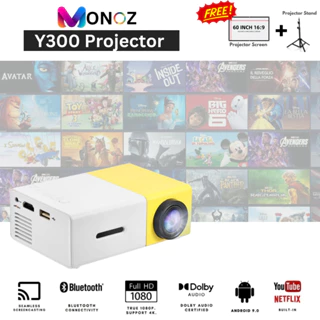 Máy chiếu Y300 Projector Máy chiếu mini cầm tay HD 1080P LED Điện thoại máy tính xách tay Android HDMI USB Nhỏ