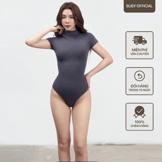 Áo Ngắn Tay Cổ Leo Bodysuit Nữ Busy Rayon 1 Lớp Co Giãn Ôm Sát NT21B