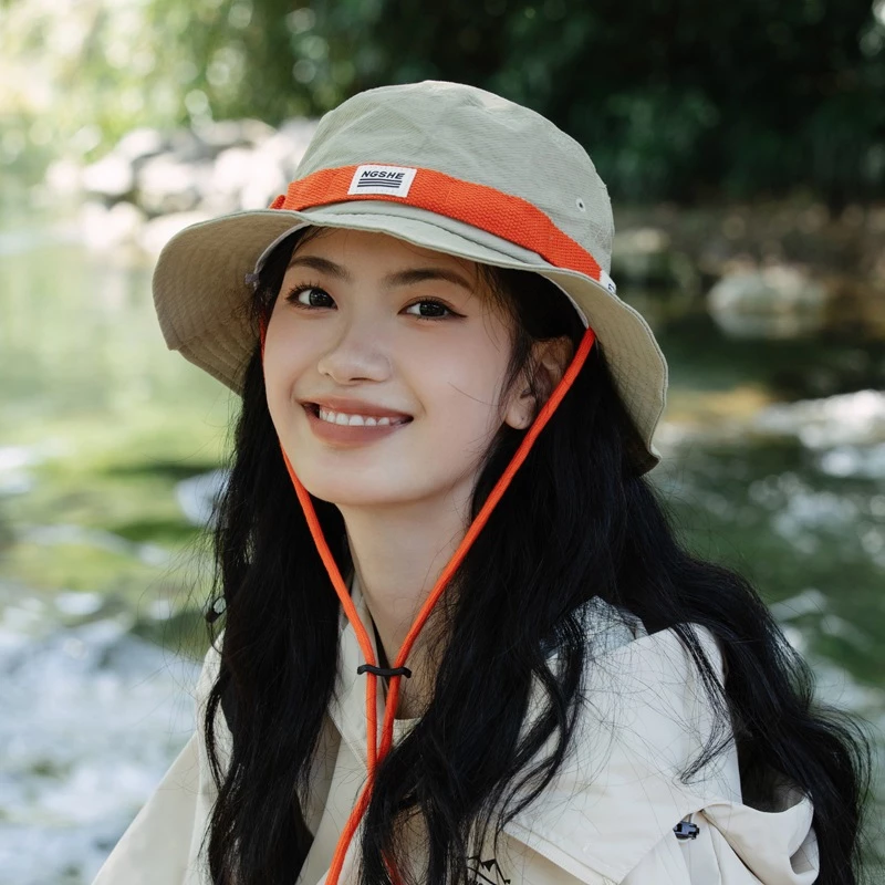 Mũ chống nắng vành rộng mùa hè Cao Bồi Miền Tây Đa Năng Chống Gió Dây Rút Thoáng Khí Thấm Hút Mồ Hôi Cho Nam Nữ