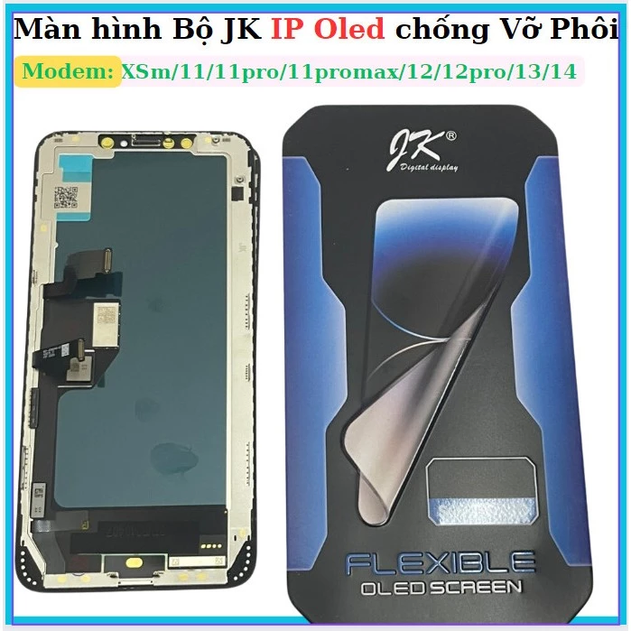 Màn hình oled ,kaiku,jk dành cho xsm/11,11pro,11prm,12,12pro,13,14 Phôi dẻo chống vỡ rất tốt