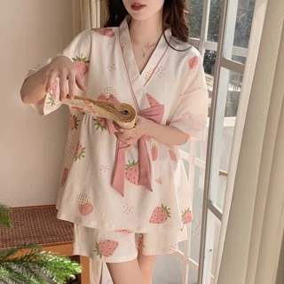 {Có Sẵn} Bộ Ngủ Cộc BC16 Trắng Có Mút Ngực Đồ Ngủ Nữ, Đồ Ngủ Cute, Bộ Ngủ Cộc, Bộ Đồ Ngủ Nữ Cộc, Set Ngủ Cộc, Set Đồ Ngủ