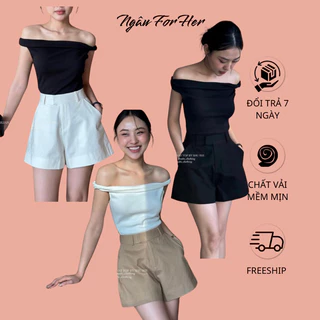 HANA SHORT- Quần Short Kaki Nữ, Quần Short Tôn Dáng Ngâu For Her