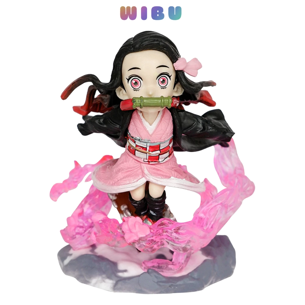 Mô Hình Kimetsu No Yaiba nezuko chiến đâu - Cao 8cm - nặng 100gram - Figure Thanh gươm diệt quỷ - Có Vỏ Hộp màu