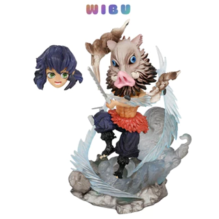 Mô Hình Kimetsu No Yaiba Inosuke chibi chiến đấu - Cao 10cm - nặng 130gram - Figure Thanh gươm diệt quỷ - Có Vỏ Hộp màu