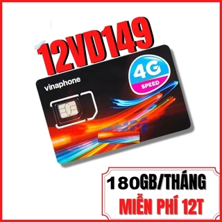 Sim 4G Vinaphone VD149 , 12D159V - D500 - 12BIG50Y - U1500 - Miễn Phí 500Gb