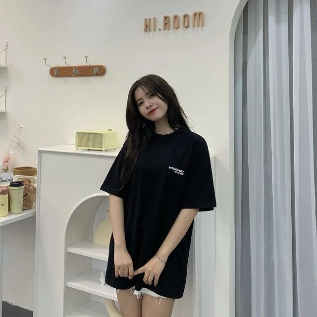 Áo Thun Nam Nữ Basic In Chữ INTROVERT, Oversize Cotton Dày Dặn Hình In Sắc Nét