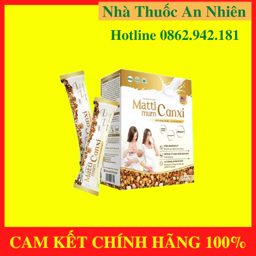 Sữa hạt bầu Mattimum canxi hộp 14 gói - MATTI MUM CANXI Bổ sung dinh dưỡng cho mẹ thai kì khỏe mạnh