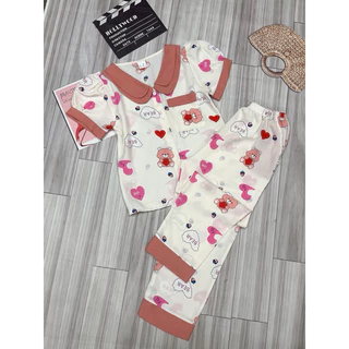 18-48kg. sét bộ đồ pijama cổ tiểu thư 2 lá . mềm mịn mát không nhăn