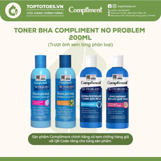 Toner BHA Compliment No Problem làm sạch sâu, kiềm dầu, giảm mụn, mờ thâm 200ml