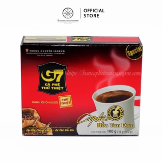 Cà Phê G7 Đen Không Đường Hộp 50 Gói Cafe Hoà Tan Trung Nguyên