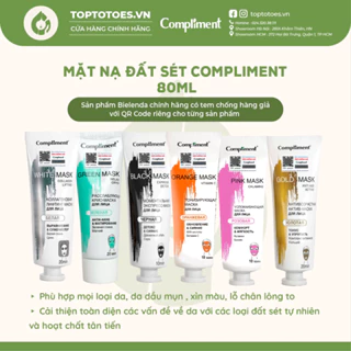 Mặt nạ đất sét Compliment detox da, làm sáng, kiềm dầu, se khít lỗ chân lông 80ml