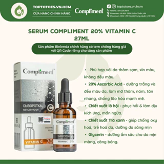 Serum Compliment 20% Vitamin C dưỡng trắng, mờ thâm, căng bóng da - 27ml