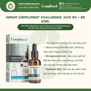 Serum Compliment Hyaluronic Acid 5% + B5 cấp nước, giữ ẩm, phục hồi 27ml