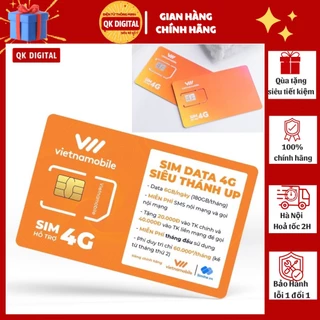 Sim 4G Vietnamobile Data 180Gb (6Gb/Ngày - Thánh Úp & Trọn Đời) Sim Gọi Miễn Phí - Sim Không Giới Hạn Data - Giá Siêu Rẻ