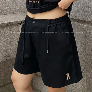 Quần short kaki lưng thun thêu chữ R bigsize nam nữ unisex